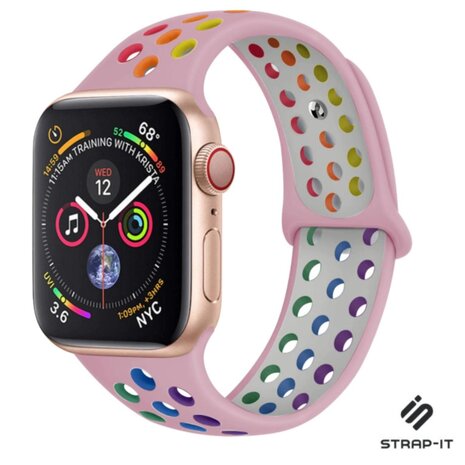 Strap-it® Strap-it Apple Watch 8 sport band (kleurrijk roze)