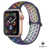 Strap-it® Apple Watch 8 sport band (kleurrijk donkerblauw)
