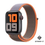 Strap-it® Apple Watch 8 nylon bandje (bruin-oranje)