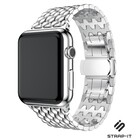 Strap-it® Strap-it Apple Watch 8 stalen draak band (zilver)