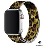 Strap-it® Apple Watch 8 Milanese band (luipaard print)