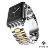 Strap-it® Apple Watch 8 stalen band (zilver/goud)