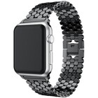 Strap-it® Strap-it Apple Watch 8 stalen vis band (zwart)