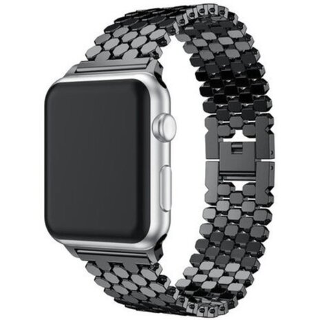 Strap-it® Strap-it Apple Watch 8 stalen vis band (zwart) Strap-it® Strap-it Apple Watch 8 stalen vis band (zwart)