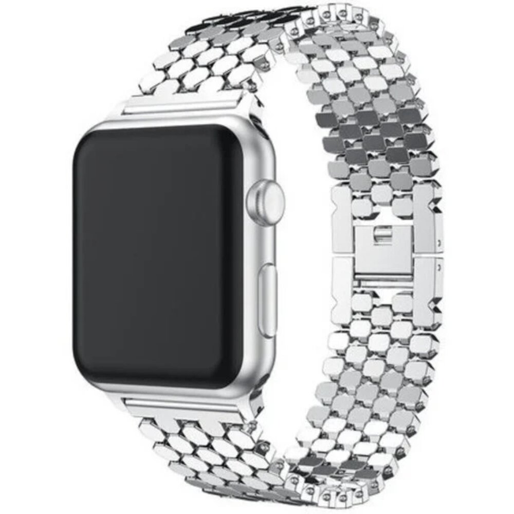 Strap-it® Strap-it Apple Watch 8 stalen vis band (zilver)
