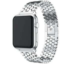 Strap-it® Apple Watch 8 stalen vis band (zilver)