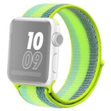 Strap-it® Apple Watch 8 nylon bandje (groen/geel)
