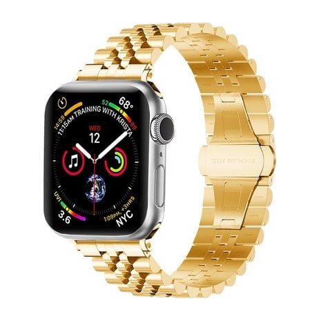 Strap-it® Strap-it Apple Watch 8 Jubilee stalen band (goud)
