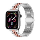 Strap-it® Apple Watch 8 Jubilee stalen band (zilver/rosé goud) Strap-it® Apple Watch 8 Jubilee stalen band (zilver/rosé goud)