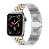 Strap-it® Apple Watch 8 Jubilee stalen band (zilver/goud)