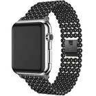 Strap-it® Strap-it Apple Watch 8 stalen kralen band (zwart)