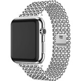 Strap-it® Apple Watch 8 stalen kralen band (zilver) Strap-it® Apple Watch 8 stalen kralen band (zilver)