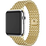 Strap-it® Apple Watch 8 stalen kralen band (goud) Strap-it® Apple Watch 8 stalen kralen band (goud)