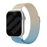 Strap-it® Apple Watch 8 Milanese band (goud/blauw)