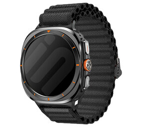 Strap-it® Samsung Galaxy Watch Ultra outdoor nylon bandje (zwart) Strap-it® Samsung Galaxy Watch Ultra outdoor nylon bandje (zwart)