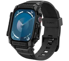 Spigen Spigen Apple Watch 10 Rugged Armor bandje met case (zwart)