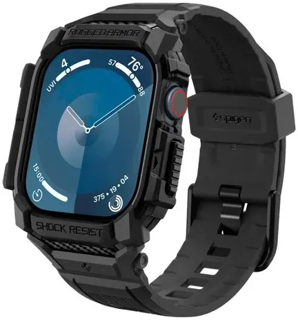 Spigen Spigen Apple Watch 10 Rugged Armor bandje met case (zwart)