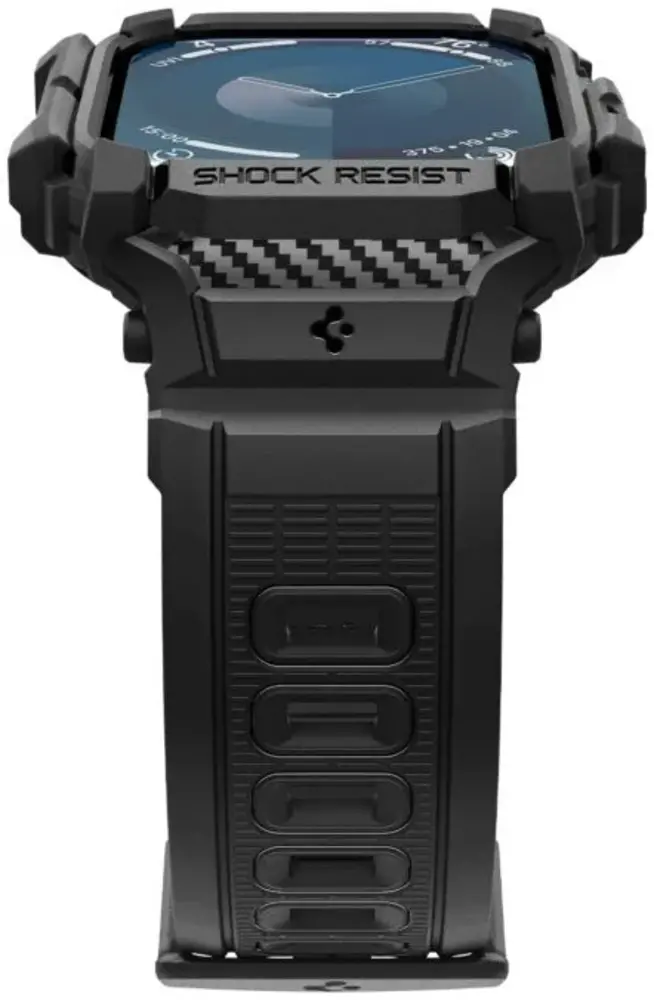 Spigen Spigen Apple Watch 10 Rugged Armor bandje met case (zwart)