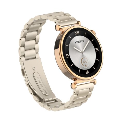 Strap-it® Strap-it Huawei Watch GT 4 - 41mm stalen band (sterrenlicht)