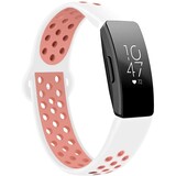 Strap-it® Fitbit Inspire 2 sport band (wit /roze)