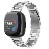 Strap-it® Fitbit Versa 3 stalen band (zilver)
