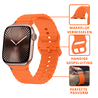 Strap-it® Strap-it Apple Watch Wave siliconen bandje (oranje) Strap-it® Strap-it Apple Watch Wave siliconen bandje (oranje)
