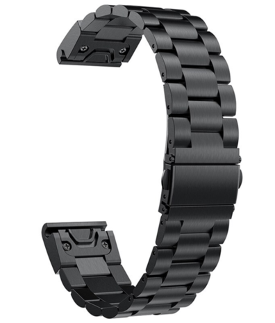 Strap-it® Strap-it Garmin Instinct E - 40mm stalen band (zwart)