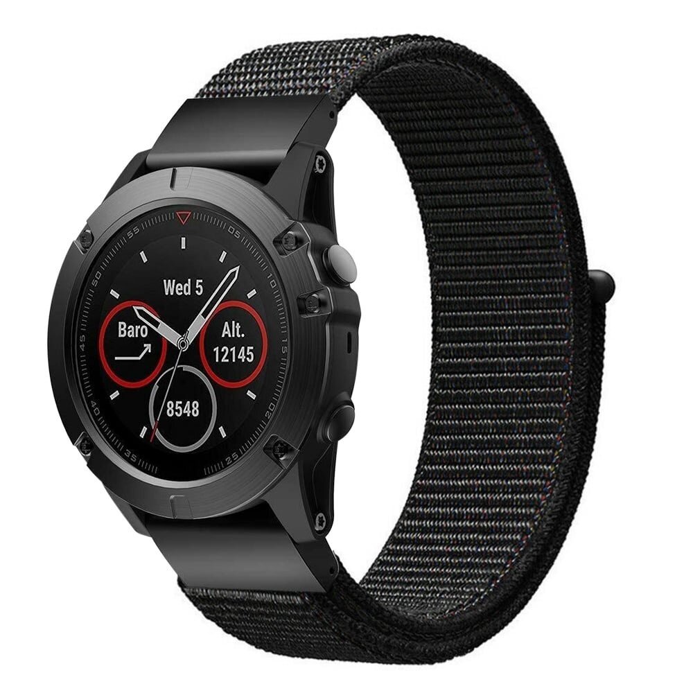 Strap-it® Strap-it Garmin Instinct E - 40mm nylon band (zwart)