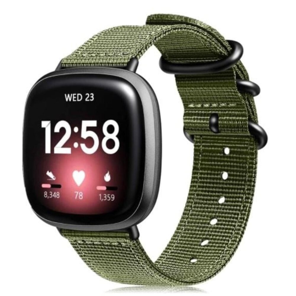 Strap-it® Strap-it Fitbit Sense nylon gesp band (groen)