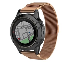 Strap-it® Garmin Instinct 3 - 50mm Milanese band (rosé goud)