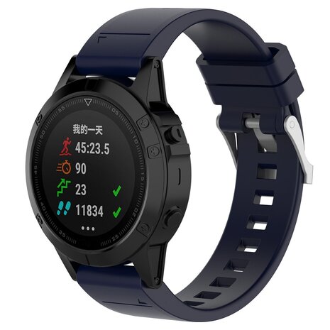 Strap-it® Strap-it Garmin Instinct E - 45mm glossy silicone band (donkerblauw)