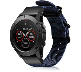 Strap-it® Garmin Instinct E - 45mm nylon gesp band (blauw)