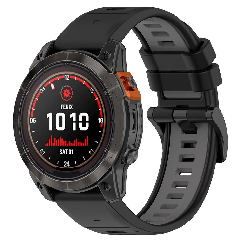 Strap-it® Strap-it Garmin Instinct E - 45mm sport gesp band (zwart/grijs)