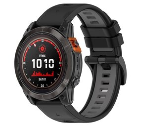 Strap-it® Garmin Instinct E - 45mm sport gesp band (zwart/grijs)