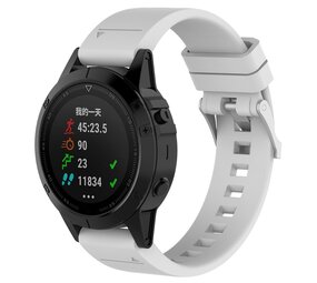 Strap-it® Garmin Instinct 3 - 45mm glossy silicone band (wit)