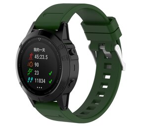 Strap-it® Garmin Instinct 3 - 45mm glossy silicone band (legergroen)