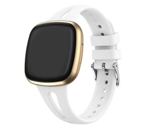 Strap-it® Fitbit Sense luxe siliconen bandje (wit)