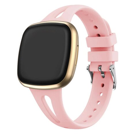 Strap-it® Strap-it Fitbit Versa 4 luxe siliconen bandje (roze)