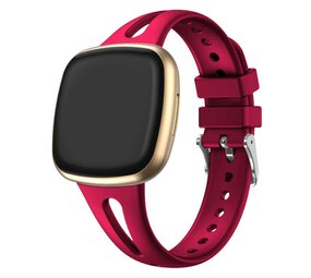 Strap-it® Fitbit Sense luxe siliconen bandje (rosé-rood)