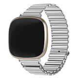 Strap-it® Fitbit Sense stalen loop bandje (zilver)