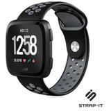 Strap-it® Fitbit Versa 2 sport band (zwart/grijs)