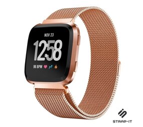 Strap-it® Fitbit Versa 2 Milanese band (rosé goud) Strap-it® Fitbit Versa 2 Milanese band (rosé goud)