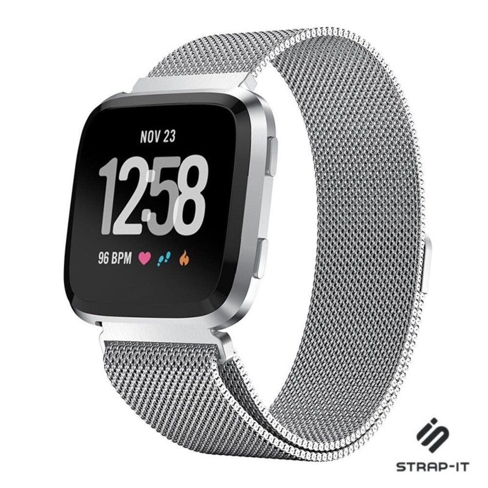 Strap-it® Strap-it Fitbit Versa 2 Milanese band (zilver)