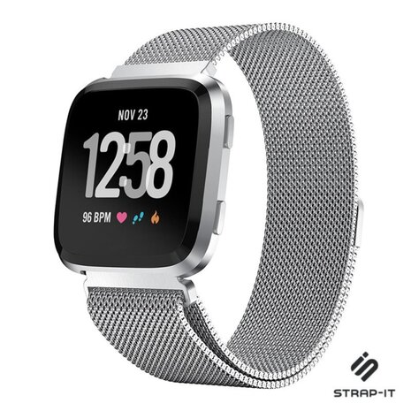 Strap-it® Strap-it Fitbit Versa 2 Milanese band (zilver)