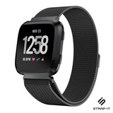 Strap-it® Fitbit Versa 2 Milanese band (zwart)