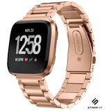Strap-it® Fitbit Versa 2 stalen bandje (rosé goud)