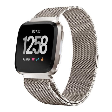 Strap-it® Strap-it Fitbit Versa 2 Milanese band (sterrenlicht) Strap-it® Strap-it Fitbit Versa 2 Milanese band (sterrenlicht)