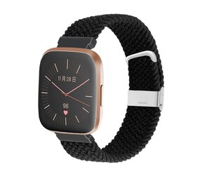Strap-it® Fitbit Versa 2 gevlochten bandje (zwart) Strap-it® Fitbit Versa 2 gevlochten bandje (zwart)