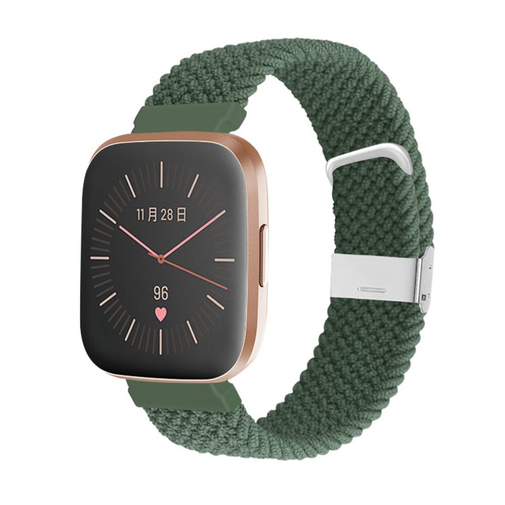 Strap-it® Strap-it Fitbit Versa 2 gevlochten bandje (groen)