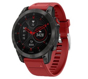 Strap-it® Garmin Epix Pro (Gen 2) 47mm siliconen bandje (rood)